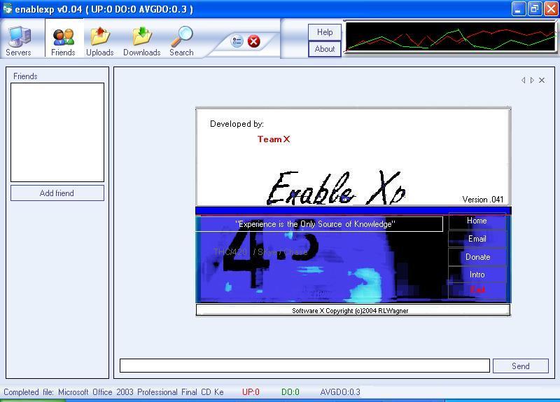 Enable Xp Client Screenshot